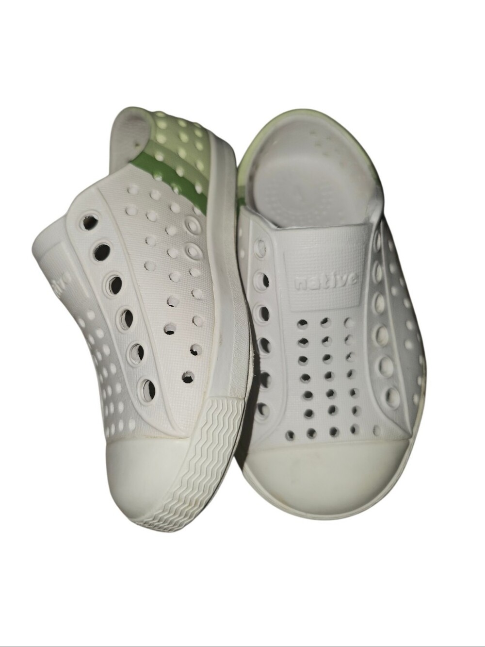 Native Kids White Slip-On  Shoes with Perforated Design
